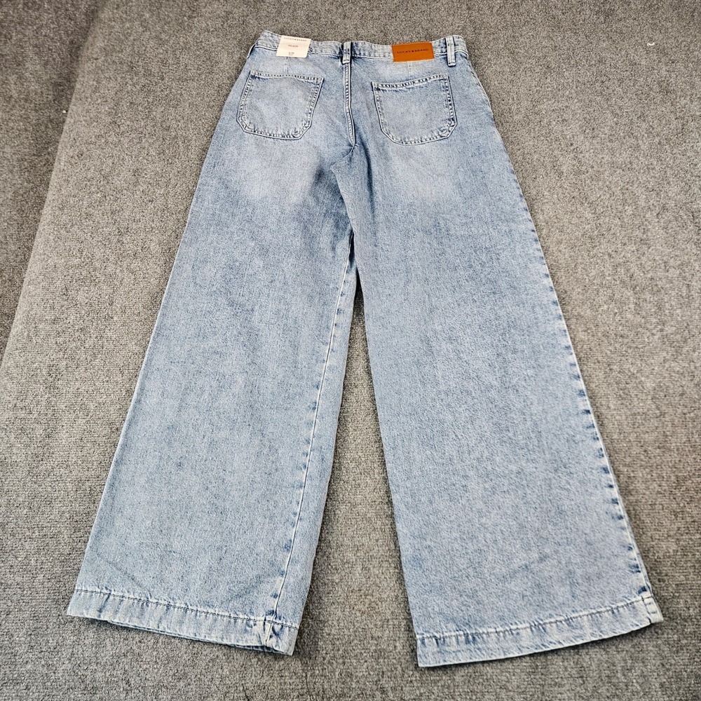 Lucky Brand Palazzo Wide Leg Rigid Denim Jeans Light Wash Blue 6/28 R New - Picture 2 of 16